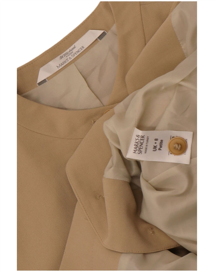 Jachetă pentru femei Marks & Spencer cu paragate, UK 8, poliester, bej mic