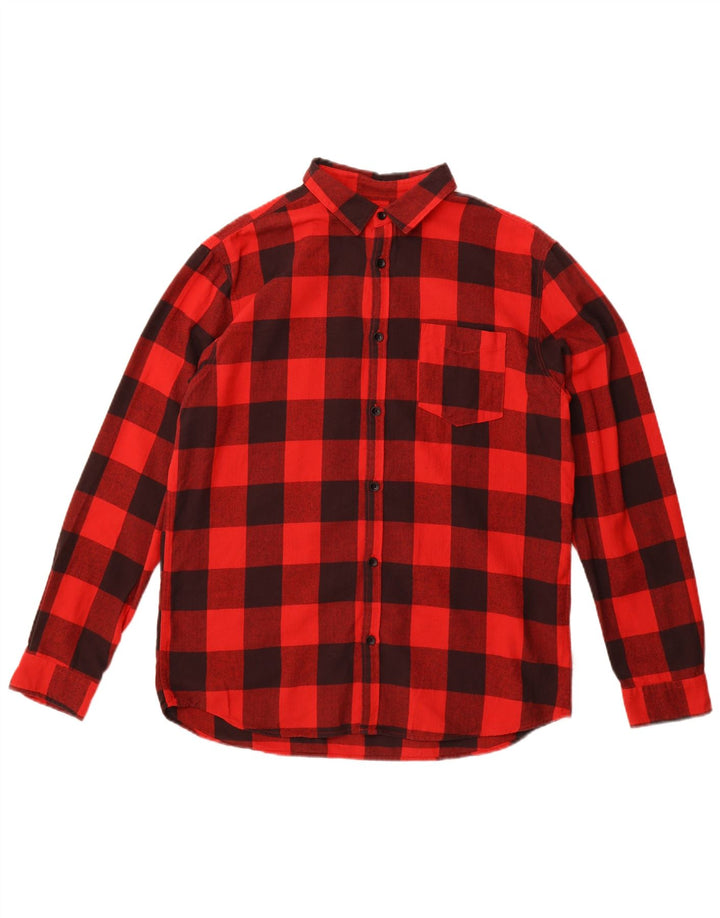 Cămașă de flanel Jack & Jones pentru bărbați, XL, bumbac vichy roșu