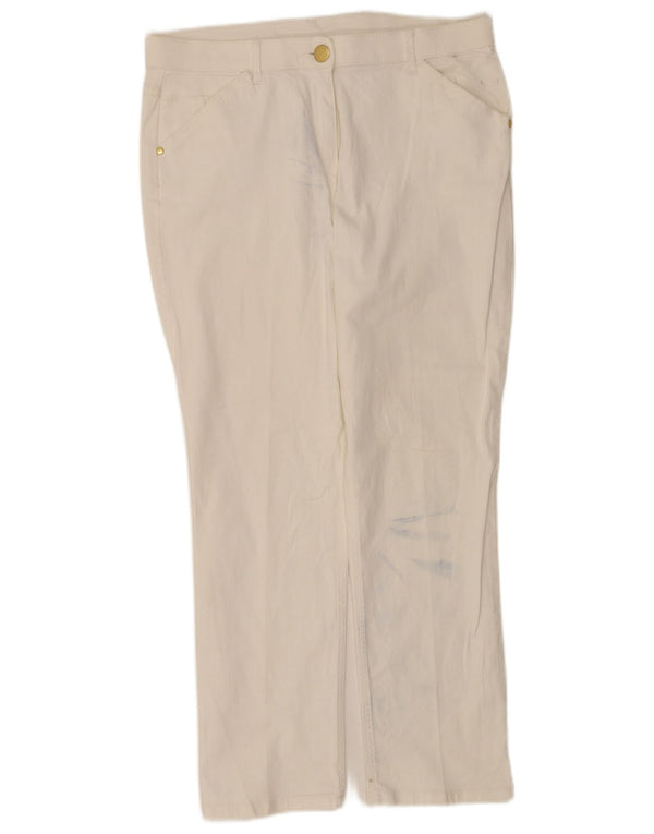 Pantaloni casual conici pentru femei Marks & Spencer UK 14 Large W34 L27 Alb
