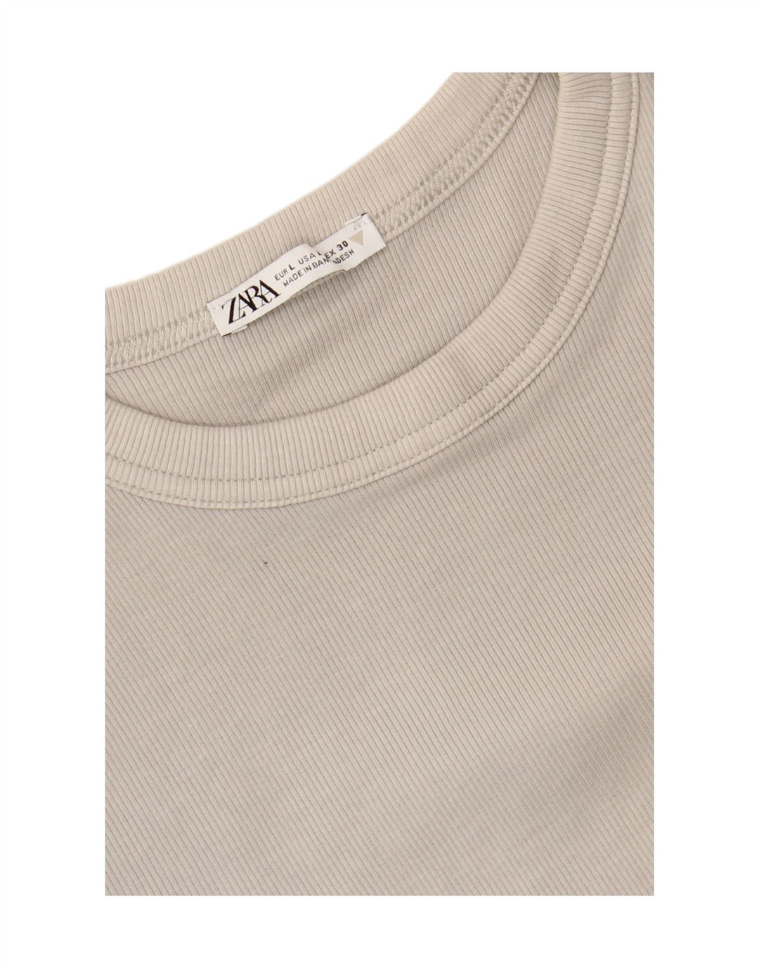ZARA Womens Top Long Sleeve UK 14 Large Grey Cotton Vintage Zara and Second-Hand Zara from Messina Hembry 
