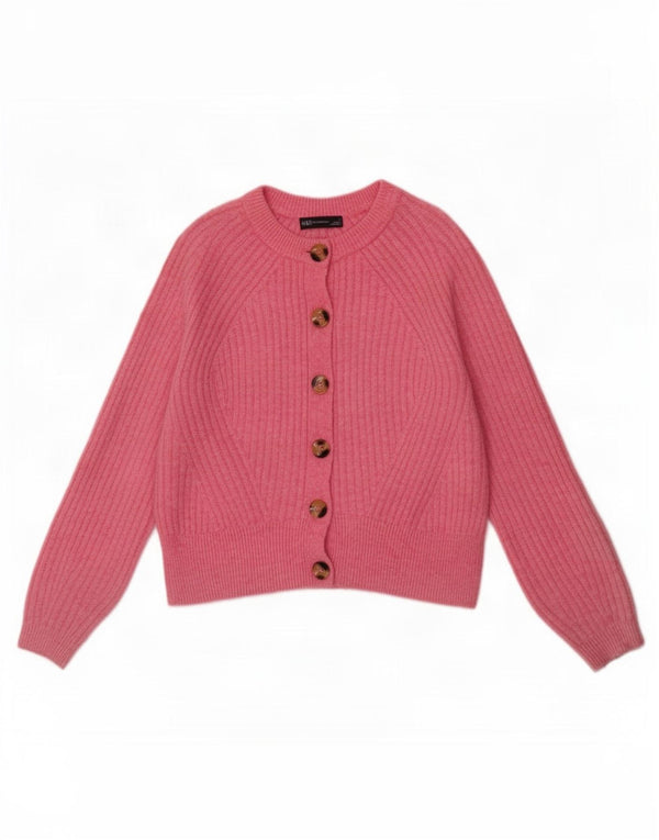Pulover cardigan pentru femei Marks & Spencer UK 14 Roz mediu acrilic