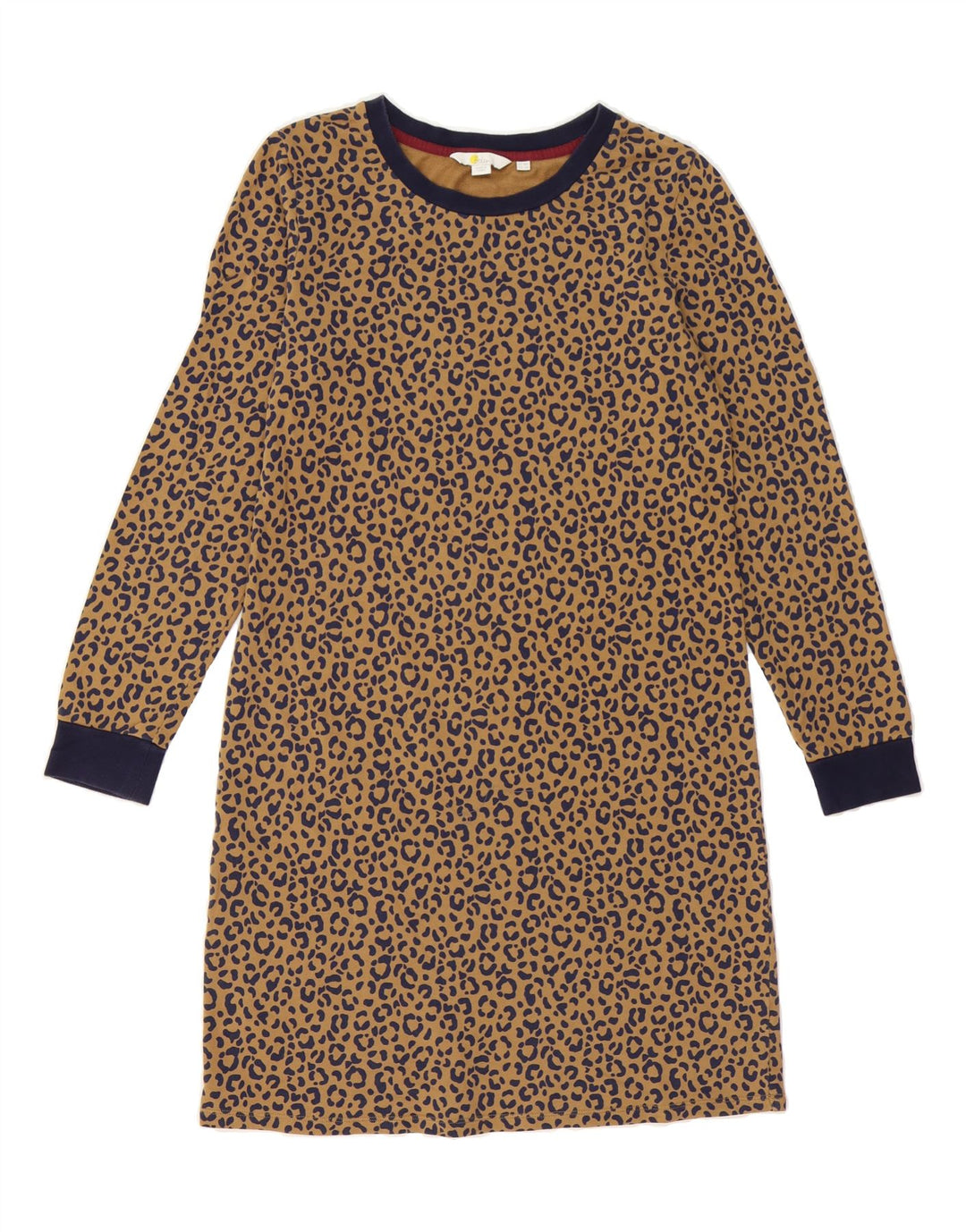 BODEN Womens Long Sleeve Jumper Dress UK 10 Small  Brown Animal Print Vintage Boden and Second-Hand Boden from Messina Hembry 