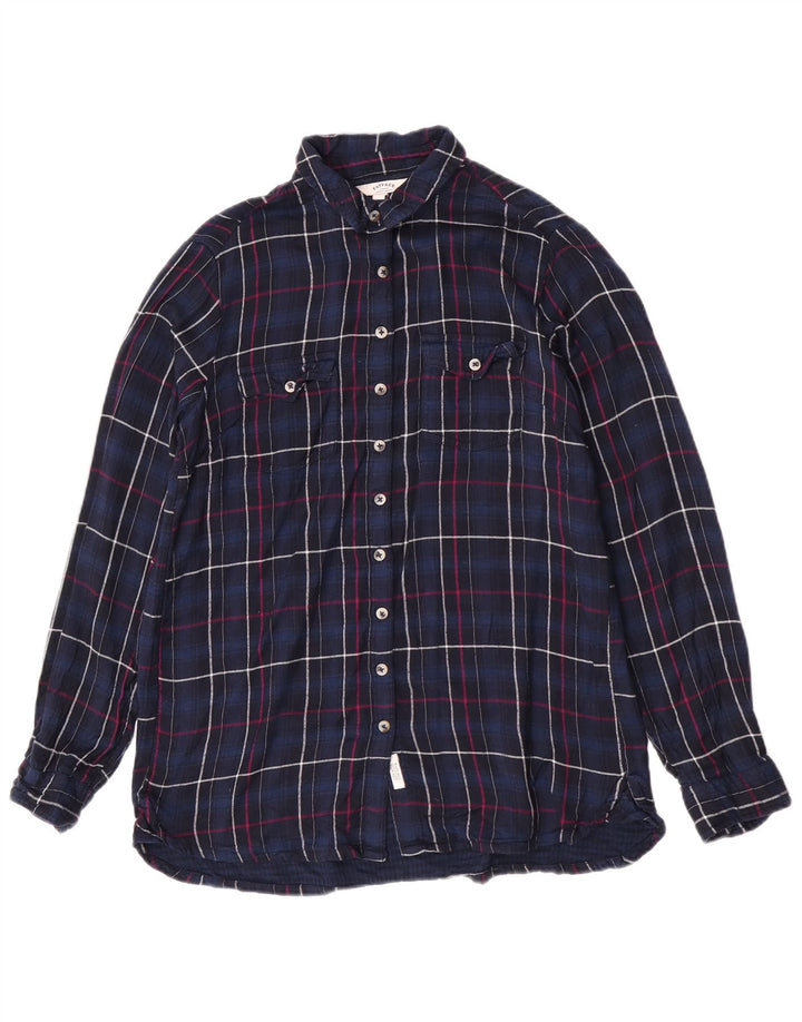 Cămașă de flanel pentru femei Fat Face UK 12 Medium Bluemarin Check Viscose
