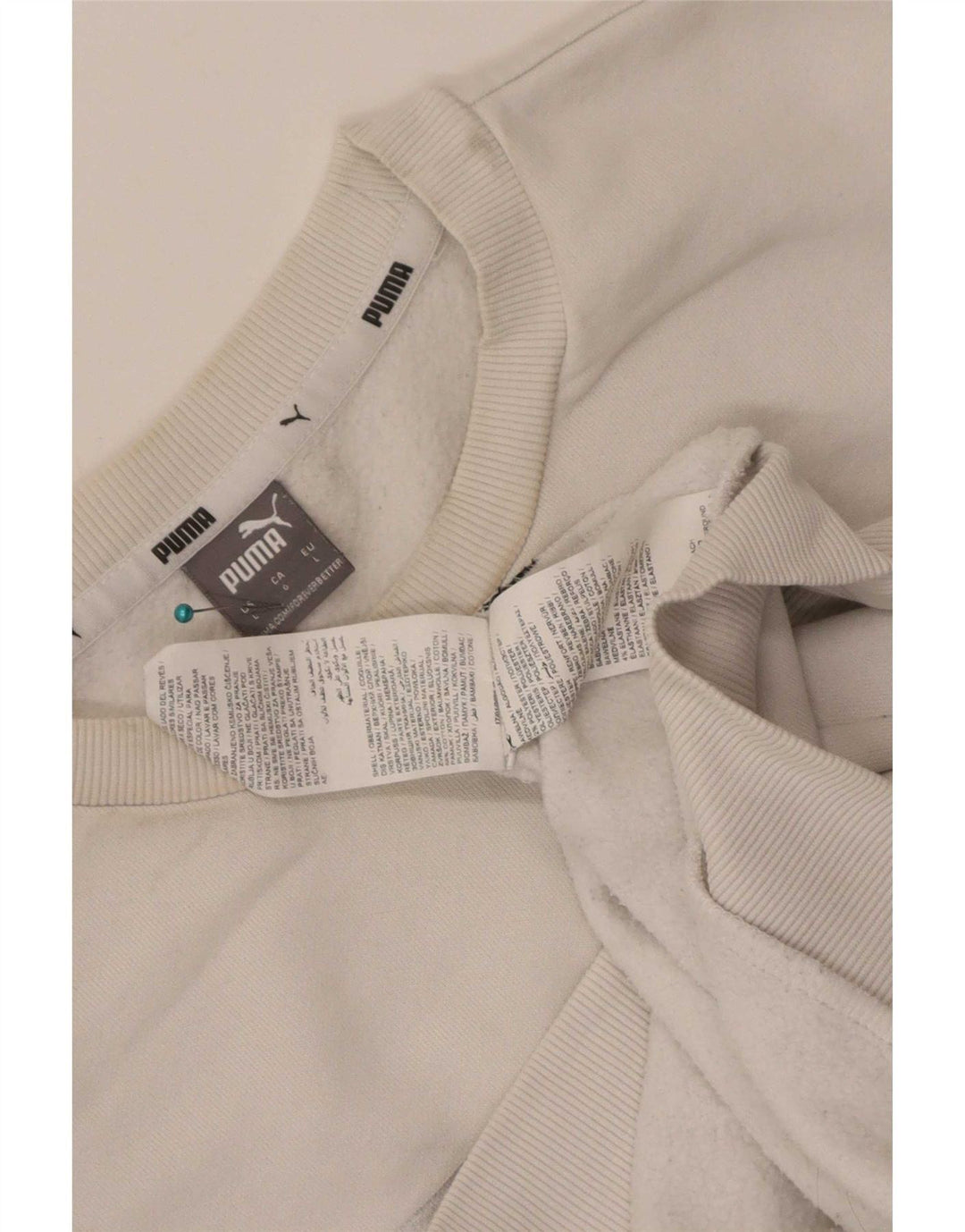 Pulover grafic pentru bărbați Puma, bumbac mare, alb