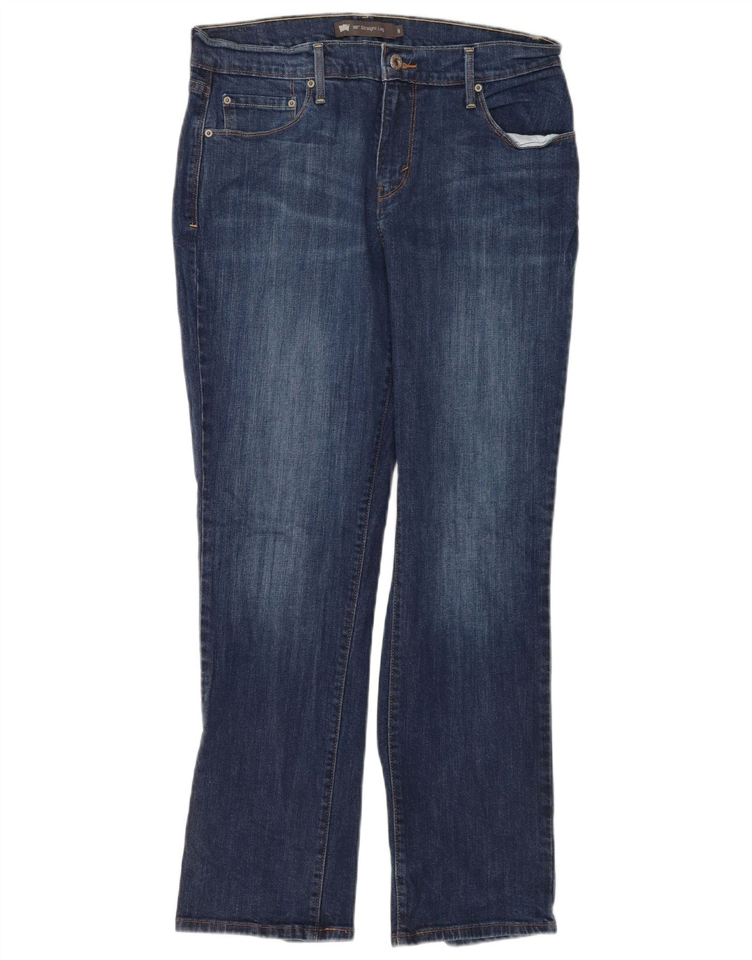 Blugi drepti pentru femei Levi's 505 US 8 Medium W29 L30 Bumbac albastru
