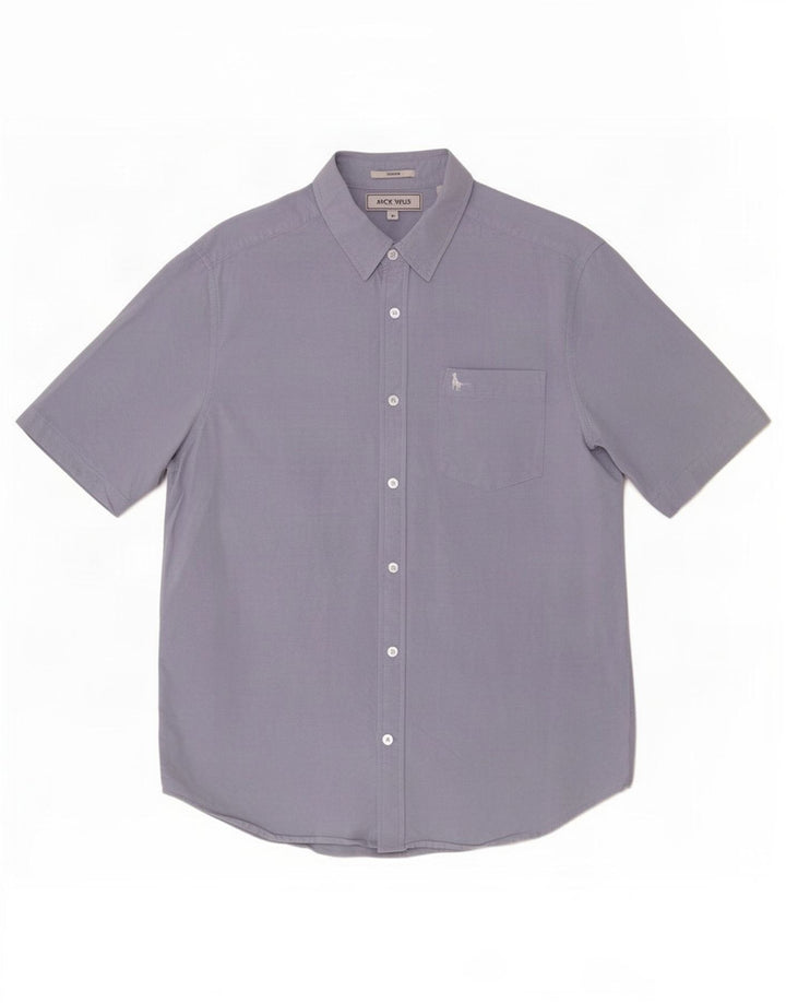 Cămașă Jack Wills pentru bărbați, cu mânecă scurtă, slim fit, bumbac albastru mediu