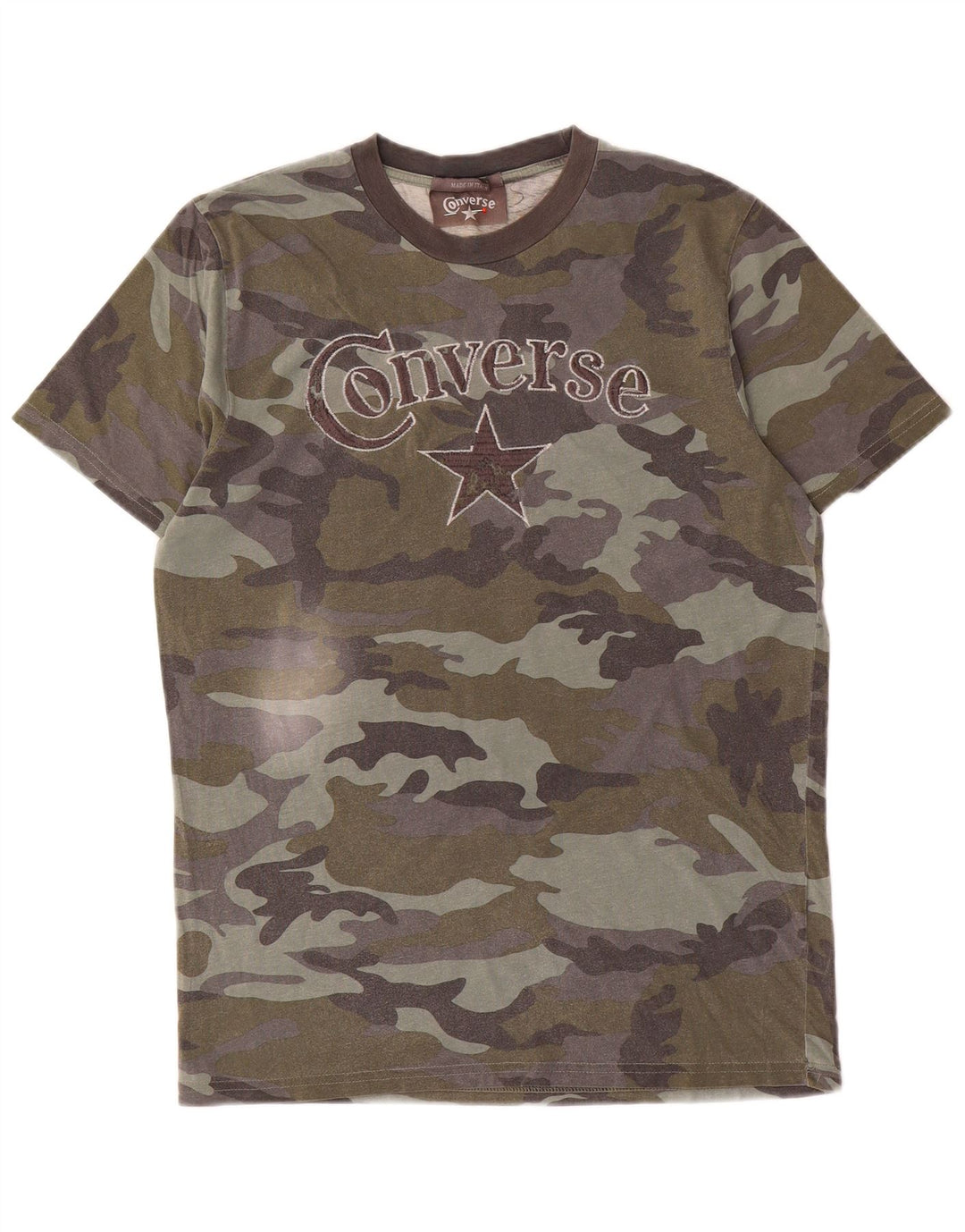 Tricou grafic Converse pentru bărbați Top Medium Khaki Camouflage