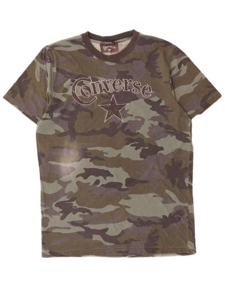 Tricou grafic Converse pentru bărbați Top Medium Khaki Camouflage