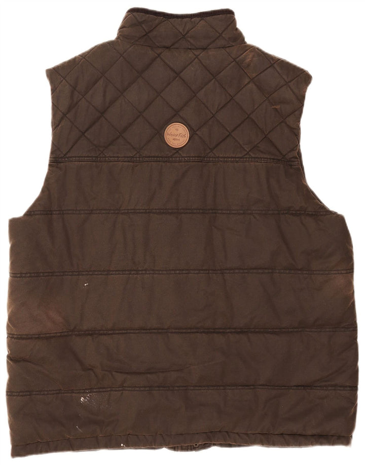 Gilet căptușit pentru bărbați Weird Fish UK 44 2XL Maro Poliester