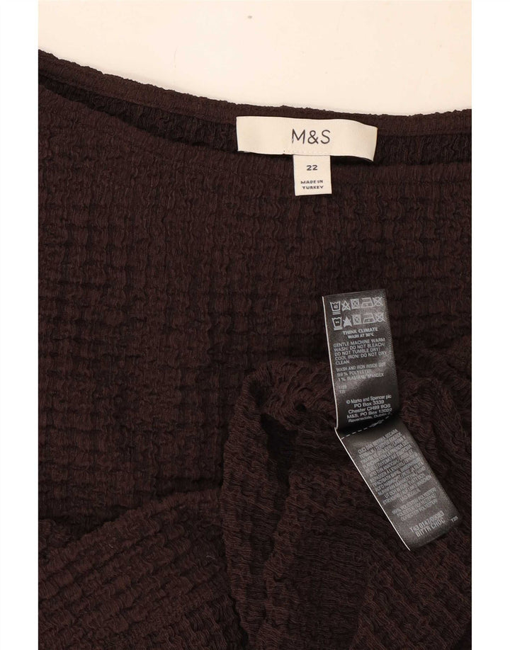 Bluză pentru femei Marks & Spencer UK 22 3XL Maro Poliester