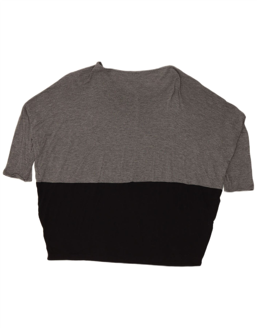 Top supradimensionat pentru femei Zara cu mâneci 3/4 UK 14 Medium Gri Colorblock