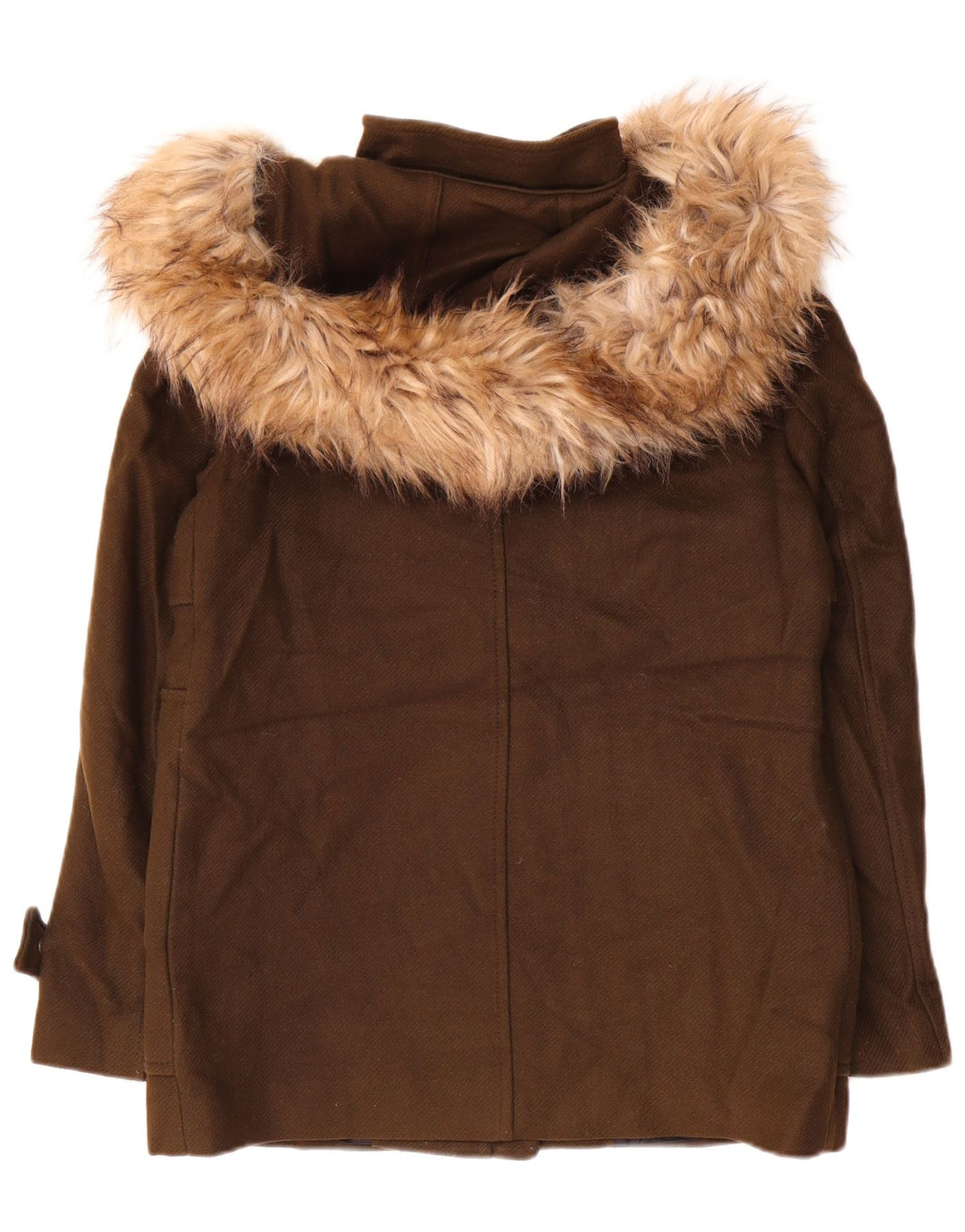 Jachetă de vânt cu glugă pentru femei Zara UK 14 Medium Khaki Lână