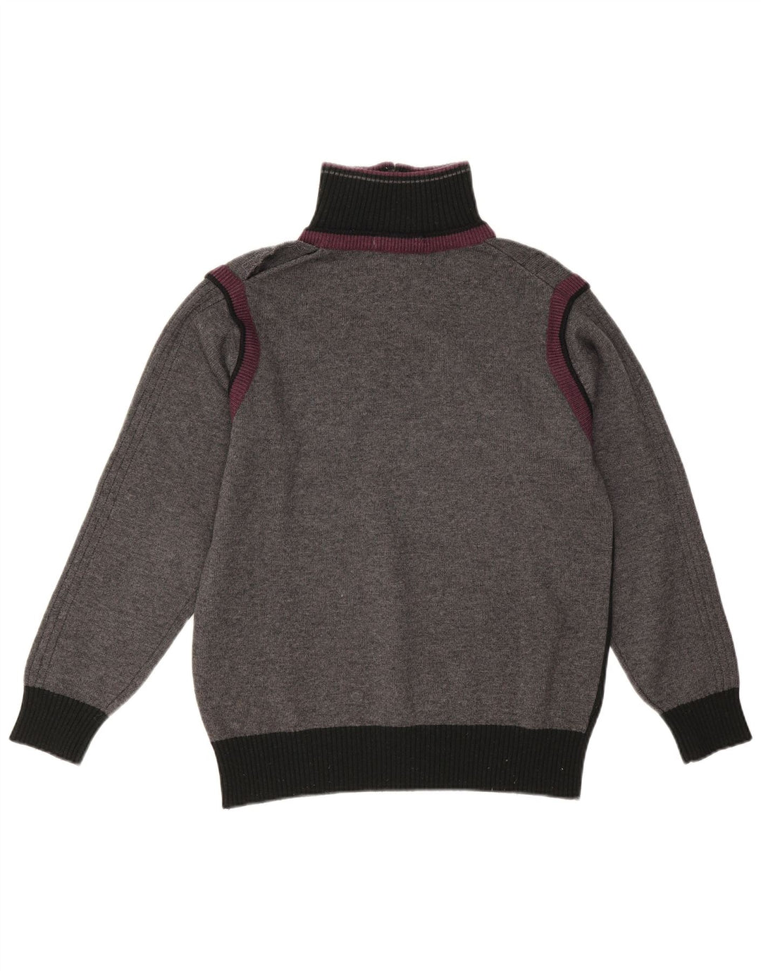 Pulover vintage pentru bărbați, cu fermoar, cu gât, colorat mic, gri