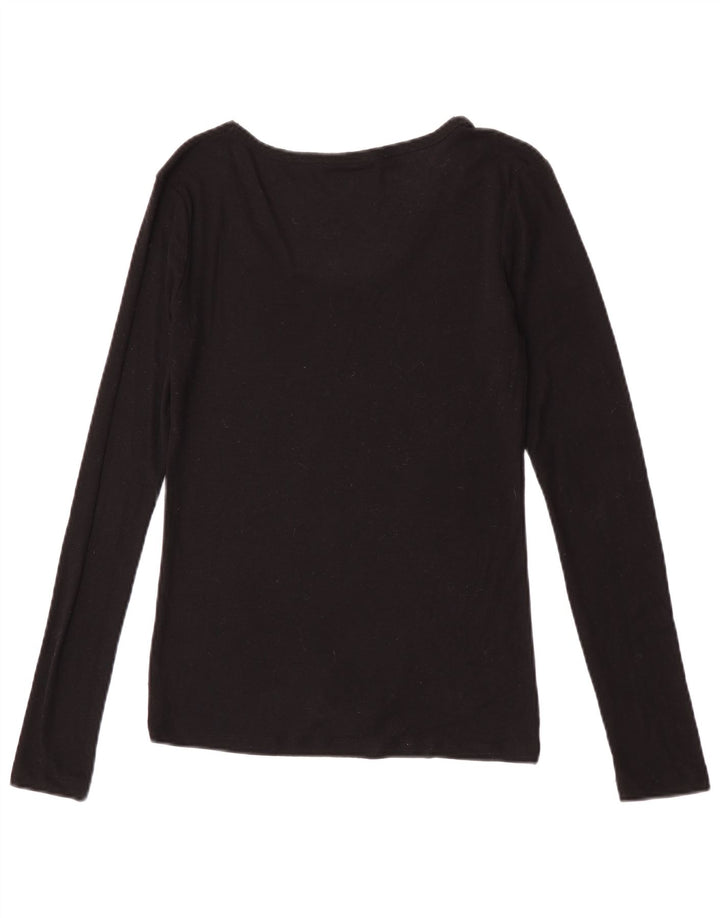 Top pentru femei Zara cu mânecă lungă UK 12 Medium Negru