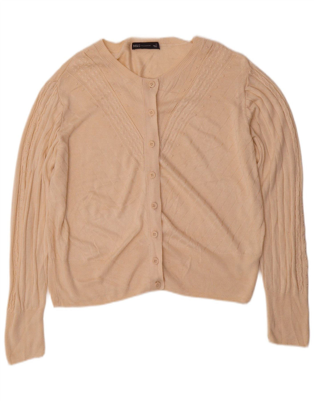 Pulover cardigan supradimensionat pentru femei Marks & Spencer UK 14 Bej mediu