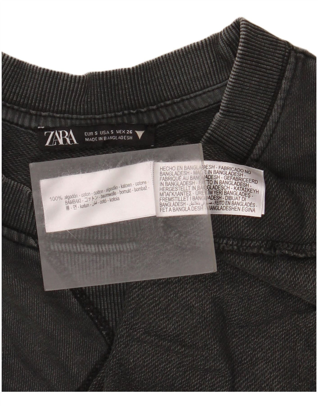 Tricou supradimensionat pentru femei Zara UK 10 mic bumbac gri