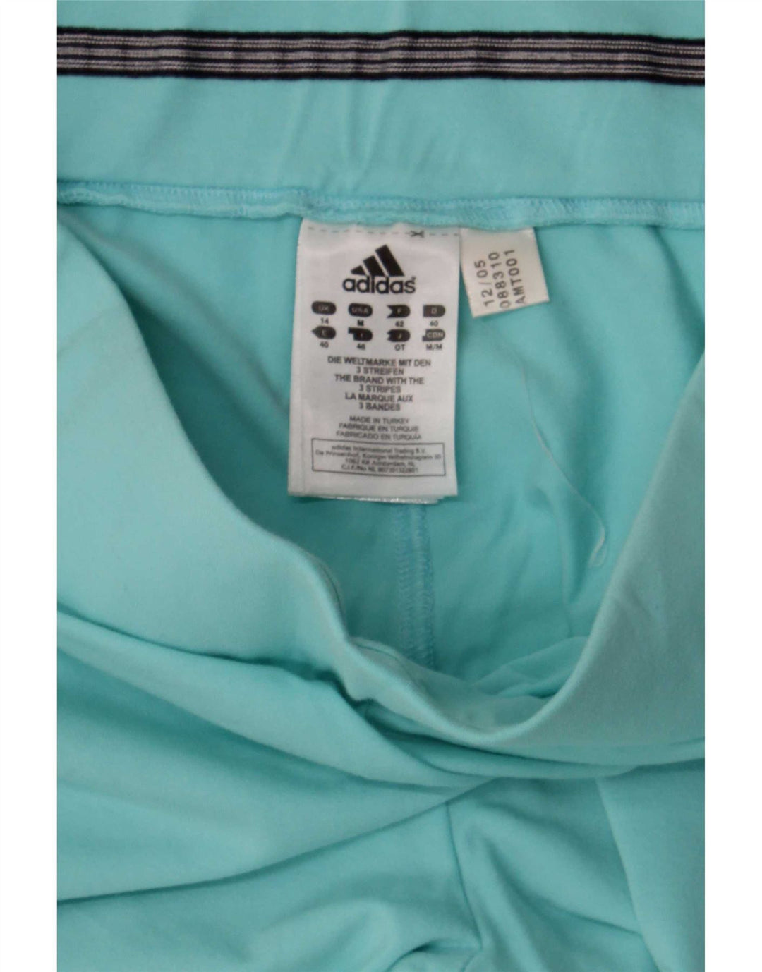 Pantaloni de trening obișnuiți pentru femei Adidas, bumbac turcoaz mediu