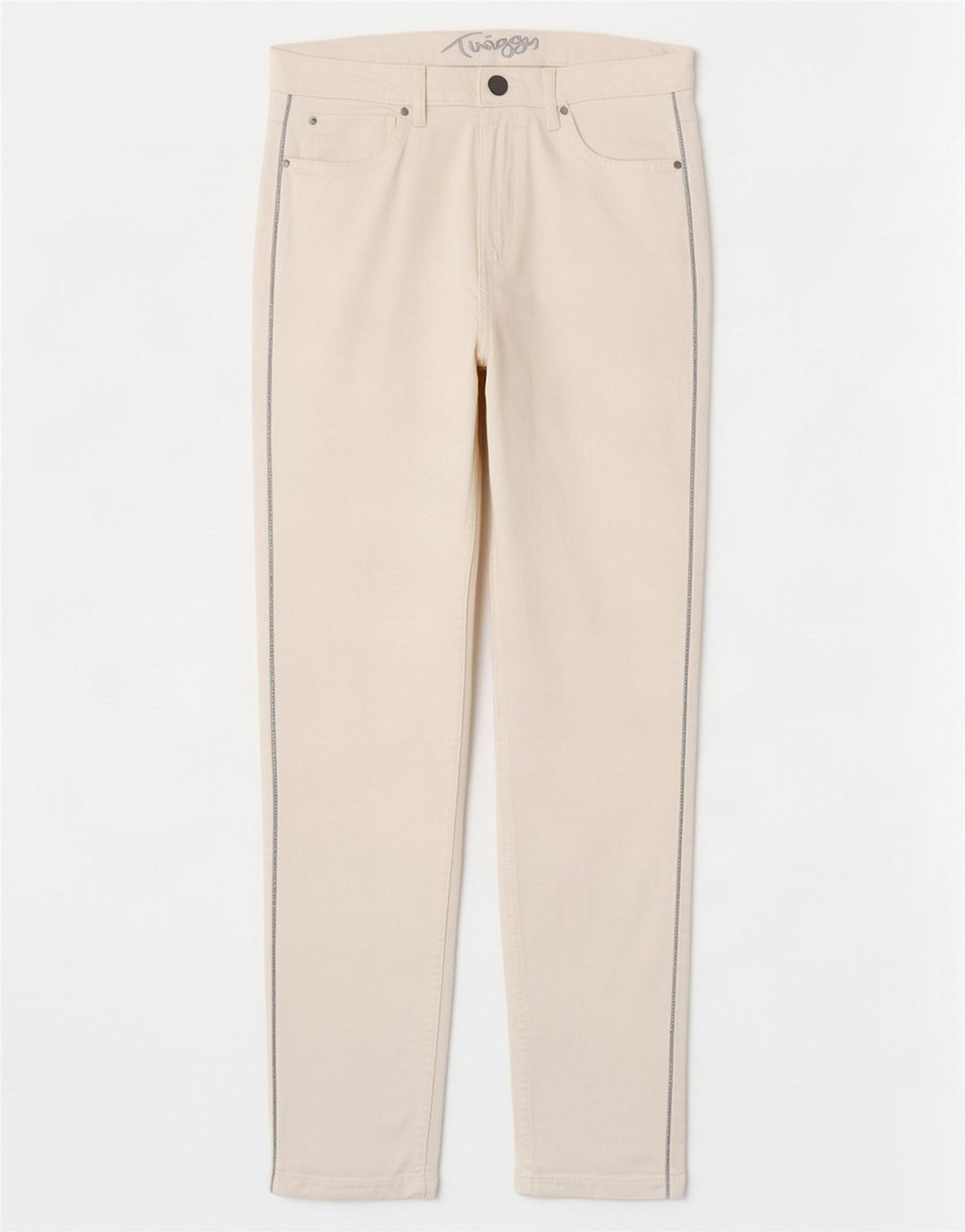 Marks & Spencer Pantaloni slim casual pentru femei UK 12 Medium W30 L28 Alb