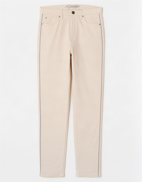 Marks & Spencer Pantaloni slim casual pentru femei UK 12 Medium W30 L28 Alb