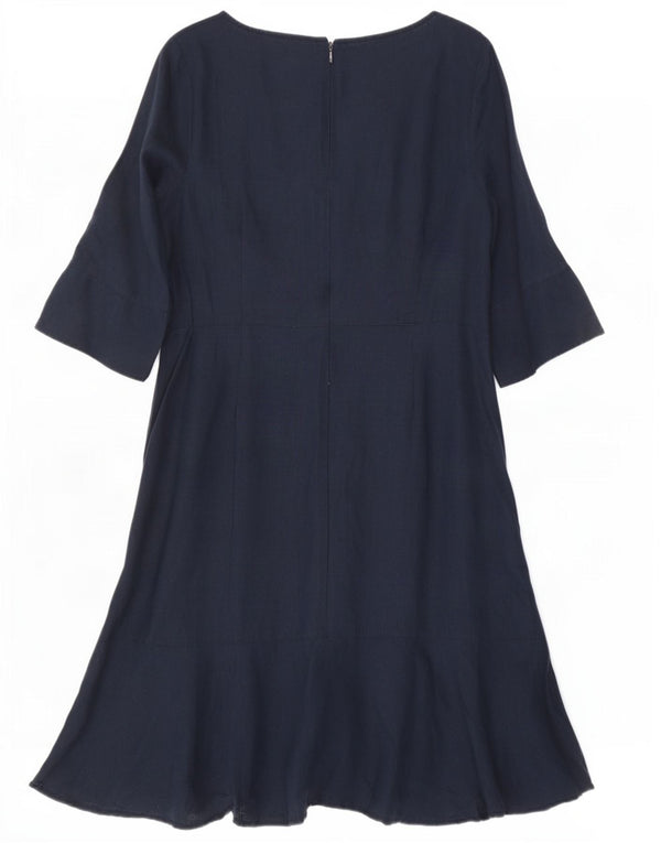 Rochie asimetrică pentru femei Monsoon cu mâneci 3/4 UK 16, mare, in albastru marin
