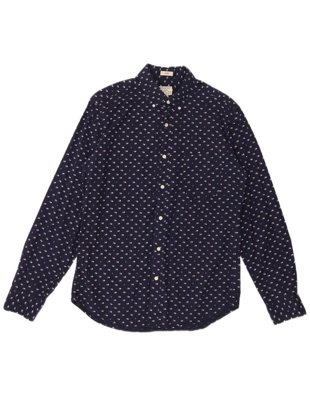 Cămașă subțire pentru bărbați J. Crew, bumbac floral, albastru marin mediu