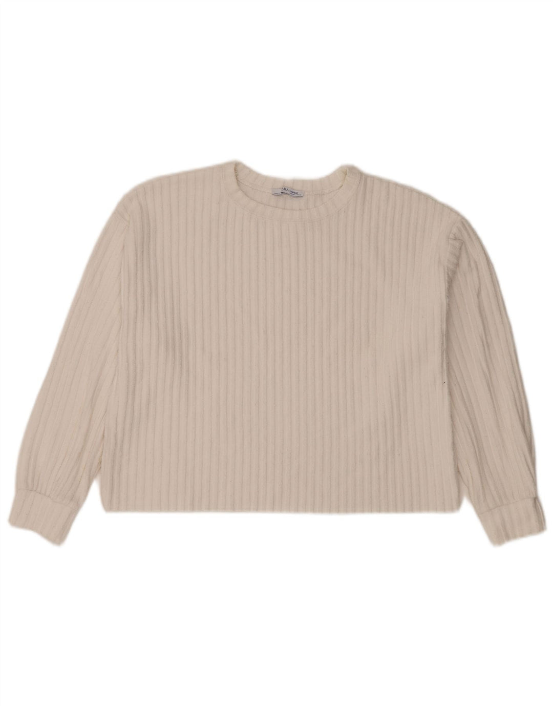Top supradimensionat pentru femei Zara cu mânecă lungă UK 14 Medium White