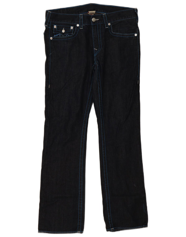 Blugi drepti pentru bărbați True Religion L33 L35 Bumbac bleumarin