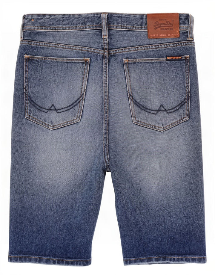 Pantaloni scurți Superdry pentru bărbați Slim Fit din denim W30, bumbac albastru mediu
