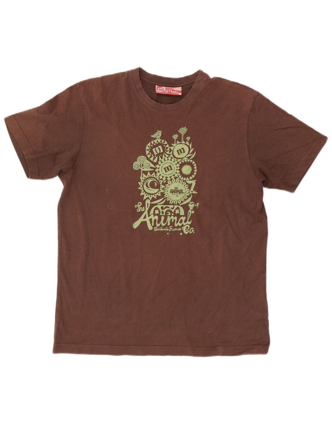 Tricou grafic pentru bărbați Animal Top mare, maro, bumbac