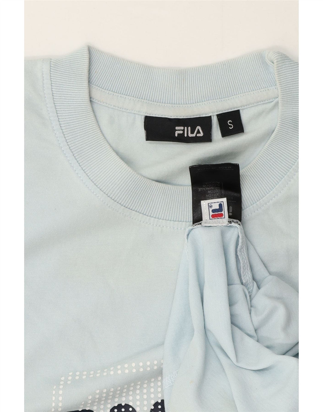 Tricou grafic Fila pentru bărbați Top mic, albastru, bumbac