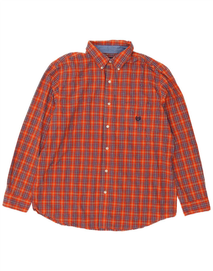 Cămașă pentru bărbați Chaps XL Orange Check Bumbac