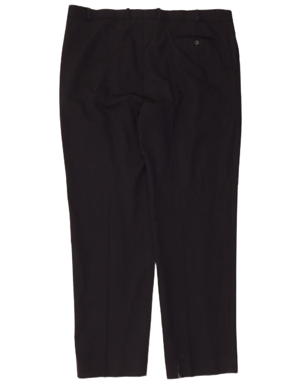 Marks & Spencer Pantaloni de costum drept bărbați L42 L33 Lână bleumarin