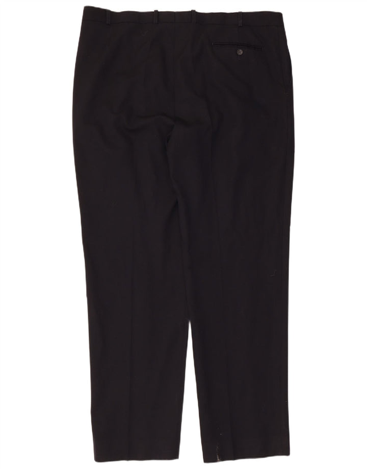 Marks & Spencer Pantaloni de costum drept bărbați L42 L33 Lână bleumarin