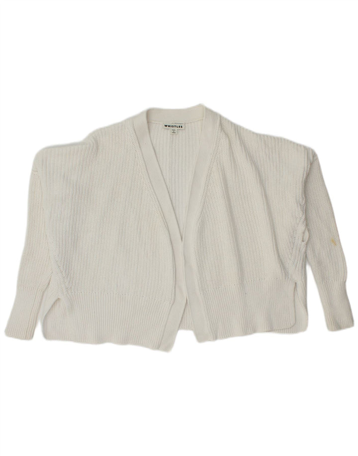 WHISTLES Pulover cardigan deschis supradimensionat pentru femei UK 6 XS Bumbac alb