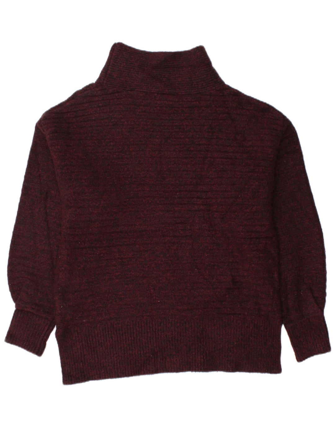 TOPSHOP Pulover cu gât țestoasă pentru femei UK 8 Mic Burgundy Flecked