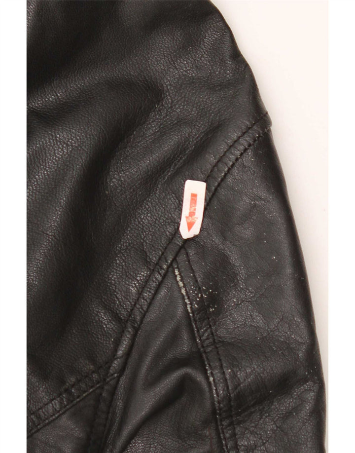 Only & Sons Jachetă pentru motociclist din piele pentru bărbați UK 40 Large Black