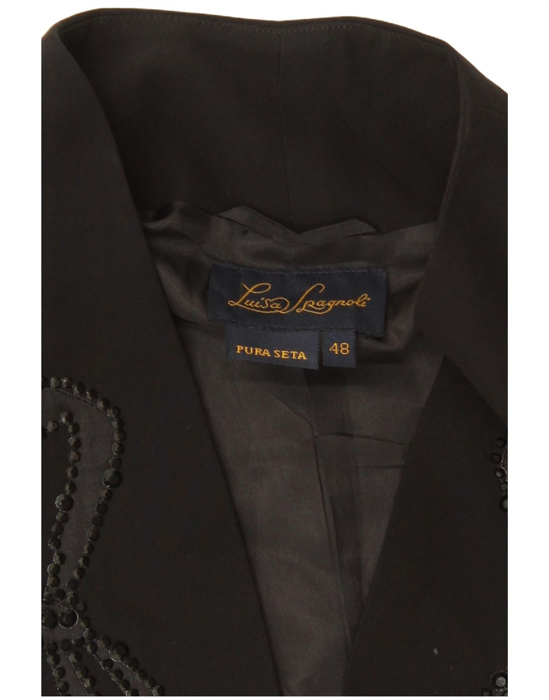 Top cardigan pentru femei Luisa Spagnoli IT 48 XL Mătase neagră