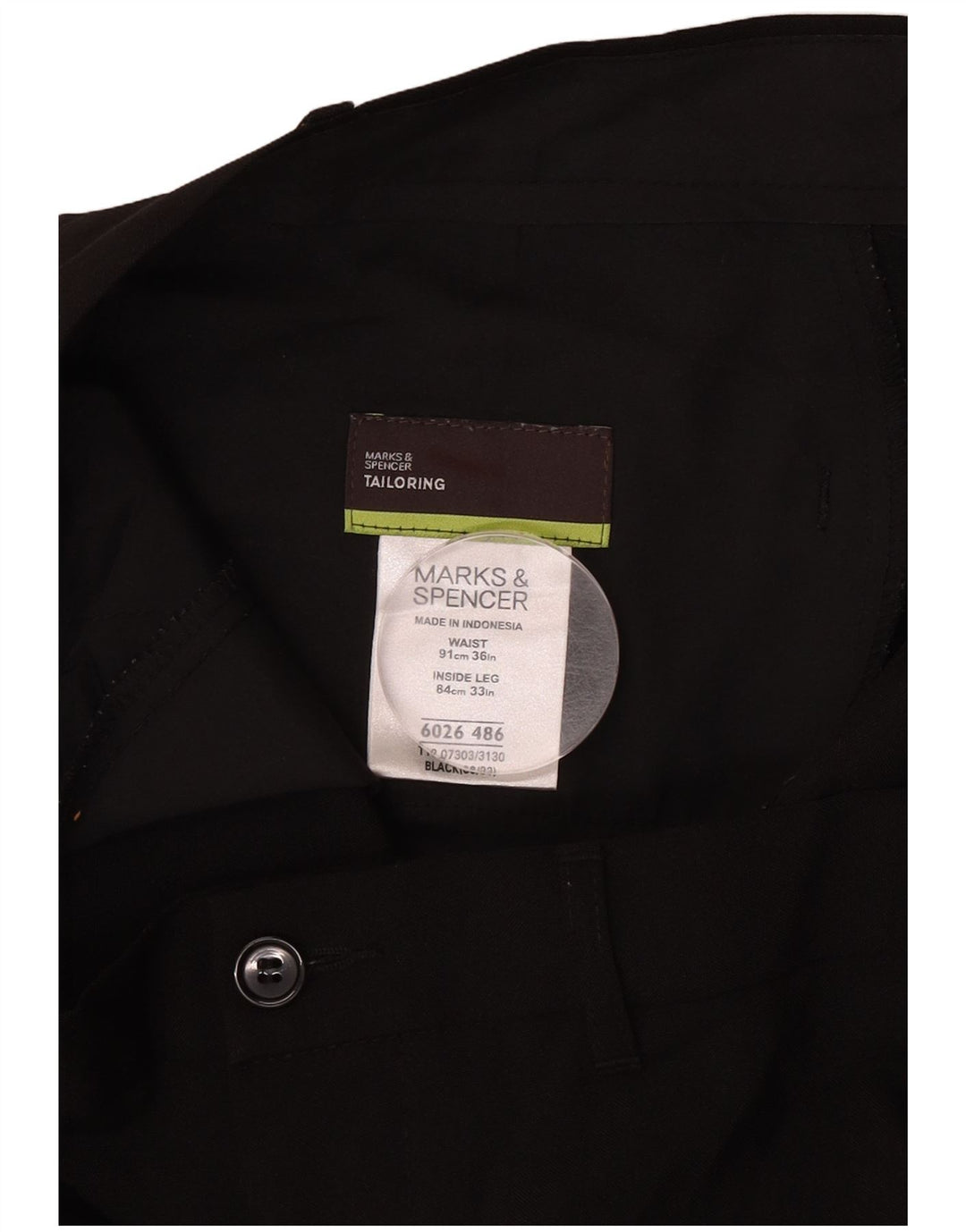 Pantaloni chino drepți croiți pentru bărbați Marks & Spencer W36 L33 negri