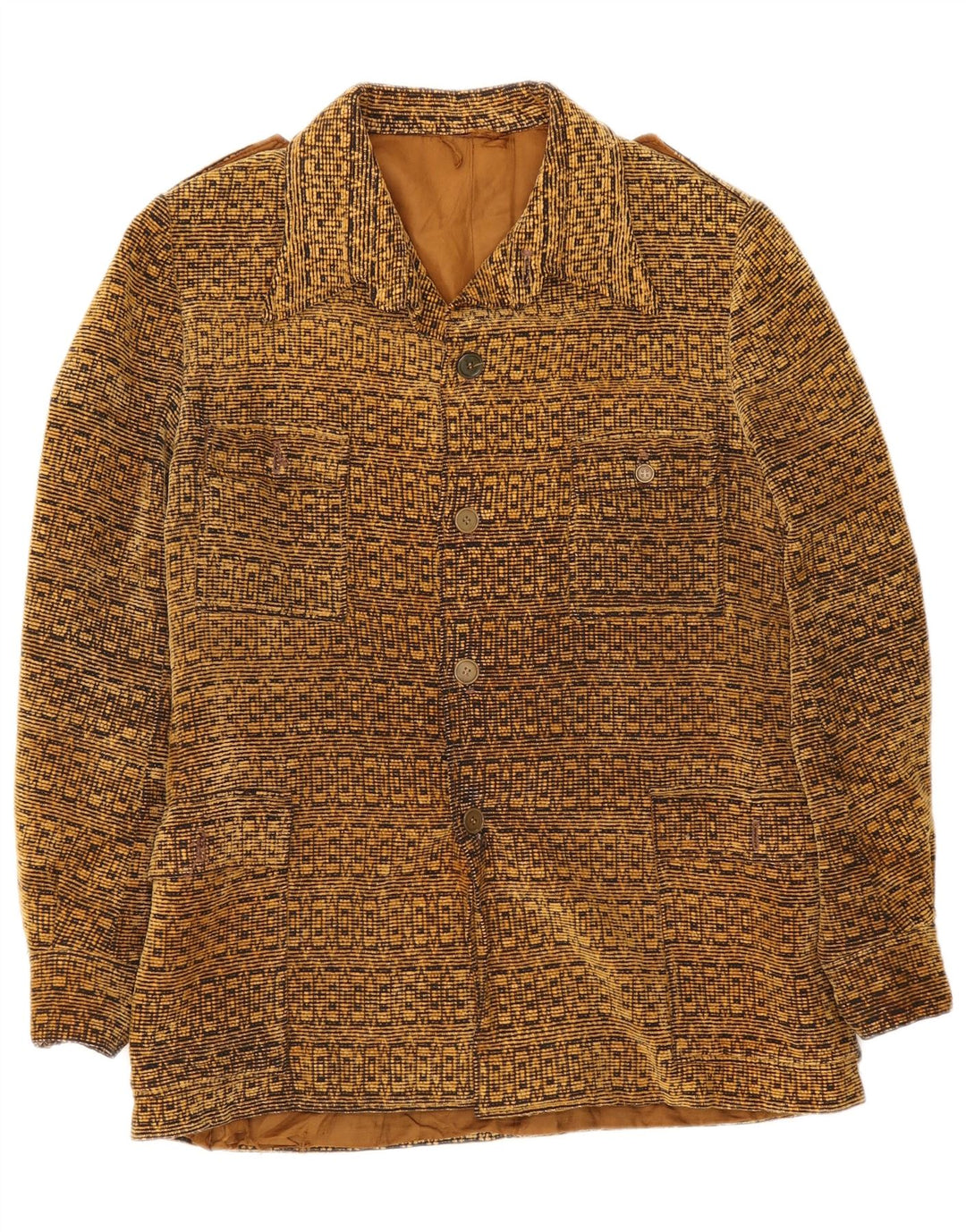 Jachetă militară vintage pentru bărbați UK 38 Medium Bej Geometric