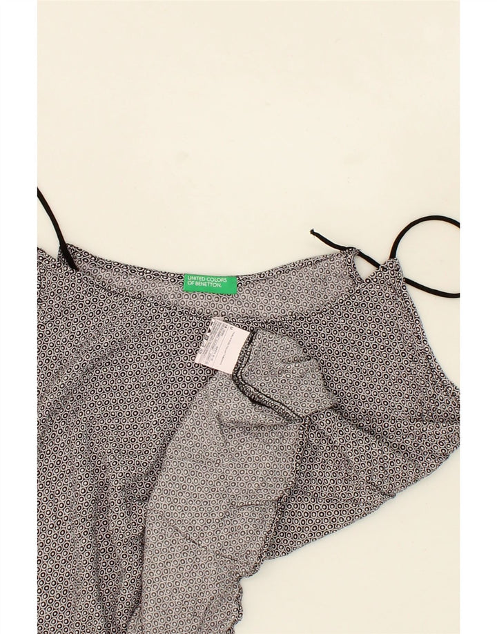 BENETTON Womens Cami Top UK 12 Medium Grey Spotted Viscose Vintage Benetton and Second-Hand Benetton from Messina Hembry 