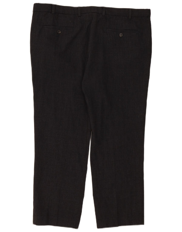 Marks & Spencer Pantaloni de costum drepți croiți pentru bărbați L42 L29 gri check