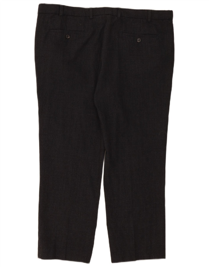 Marks & Spencer Pantaloni de costum drepți croiți pentru bărbați L42 L29 gri check