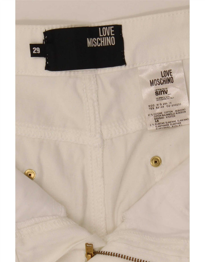 Blugi drepti pentru femei Moschino W29 L29 Bumbac alb