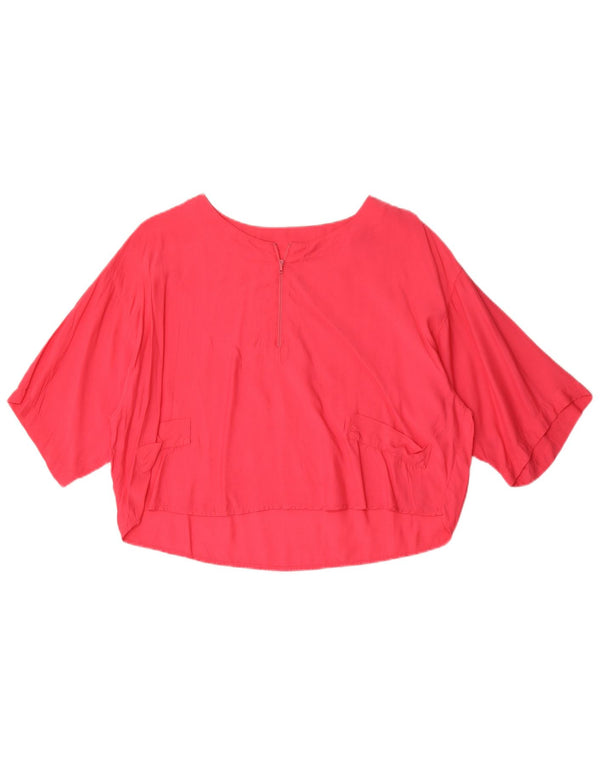Bluză supradimensionată pentru femei Benetton Crop IT 44 Medium Pink Viscose