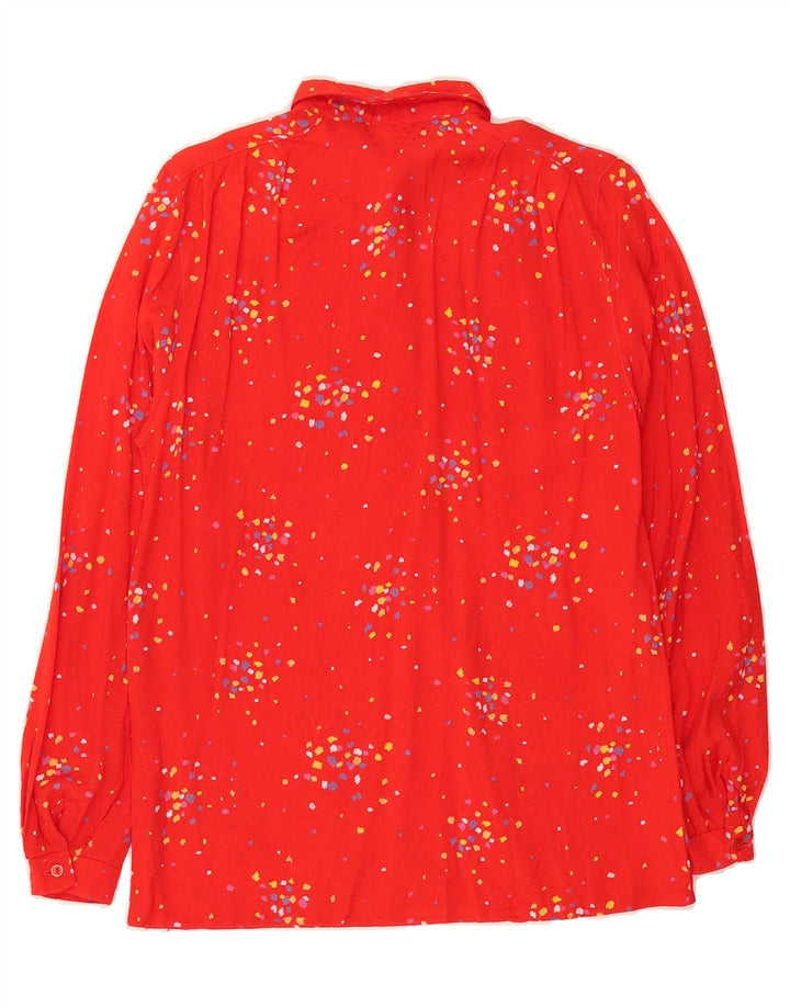 VINTAGE Womens Pullover Shirt UK 12 Medium Red Spotted Viscose Vintage Vintage and Second-Hand Vintage from Messina Hembry 