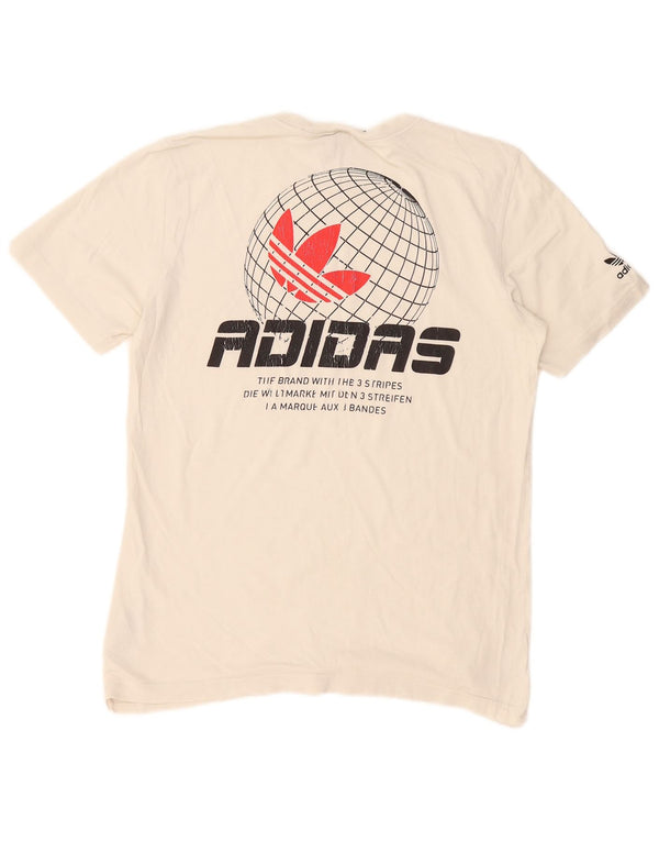 Tricou grafic pentru bărbați Adidas Top mic, alb, bumbac