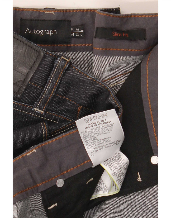 Marks & Spencer Blugi Slim Autograph pentru bărbați W36 L29 Bumbac bleumarin