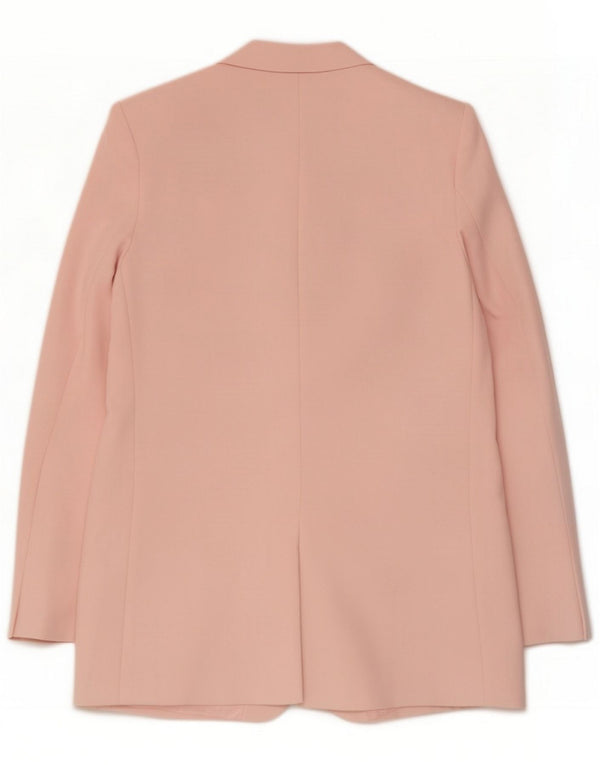 Zara Jachetă pentru femei, cu 2 nasturi, cu ajustare relaxată, UK 4 XS, poliester roz