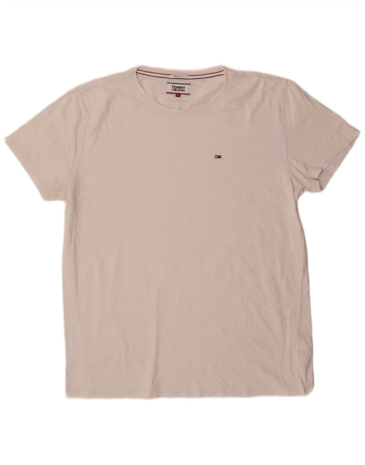 Tricou Tommy Hilfiger pentru bărbați, cu ajustare normală, mare, alb, din bumbac