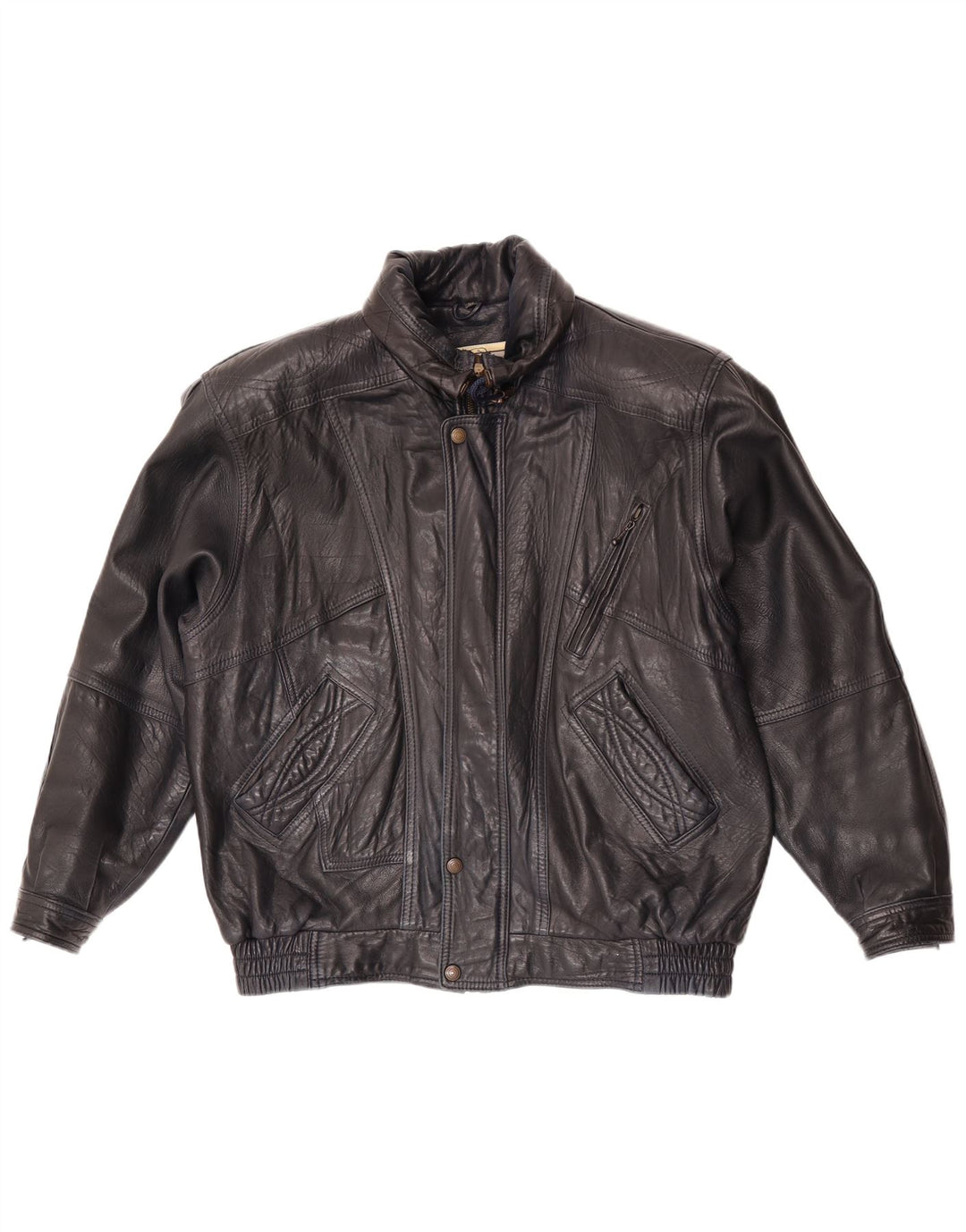 Jachetă din piele vintage pentru bărbați EU 52 XL din piele bleumarin